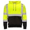 Dome75 Hi-Vis Pullover Hoodie, ANSI/ISEA 107-2020 Class 3, Polyester, Hi-Vis Yellow/Black Bottom, 2X DHP1632 - alternate 1