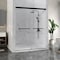 Anzzi 76 in. x 56-60 in. Frameless Sliding Shower Door in Matte Black , 3/8in 10mm Tempered Clear Glass SD-AZ21-02MB - alternate 8