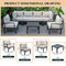 Leisuremod Chelsea 7-Piece Patio Sectional And Coffee Table Set Black Aluminum With Cushions, Beige CSTBL-7BG - alternate 7