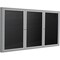 Ghent 3 Door Enclosed Flannel Letter Board, Satin Aluminum Frame, 3'H x 6'W, Black PA33672B-BK - alternate 1