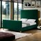 Homeroots Hunter Green Solid Wood Queen Upholstered Velvet Bed 544768 - alternate 6