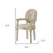 Homeroots Tufted Beige and Brown Upholstered Linen Dining Arm Chair 535370 - alternate 6