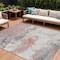 Homeroots 9' X 12' Coral And Gray Abstract Washable Indoor Outdoor Area Rug 617720 - alternate 1