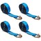 Mytee Products 4PK 2inx20ft Blue Winch Straps w/Wire Hooks for Flatbed Truck - 3333 lbs WLL, 4PK WS220WH-Bx4 - alternate 1
