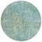 Homeroots 8' Teal Blue Round Abstract Washable Indoor Outdoor Area Rug 607892 - alternate 8