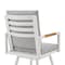 Armen Living Crown Outdoor Patio Swivel Counter Stool in White Aluminum with Wood Accent and Light Gray Cushions LCCRSWBAWH26 - alternate 7