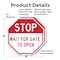 Signmission Stop Wait for Gate to Open, 6 inch X 6 inch, Plastic Sign, 2PK OC-P-2PACK-6-314 - alternate 4