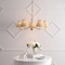 Jonathan Y Libby 30" 5-Light Modern Coastal Sleek Woven Rattan/Iron LED Chandelier, Gold Painting/Light Brown JYL1611A - alternate 5
