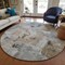 Homeroots 8' Gray Ivory And Brown Round Abstract Washable Indoor Outdoor Area Rug 596868 - alternate 4