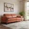 Homeroots 77in Orange and Black Italian Leather Power Reclining Loveseat 720498 - alternate 6