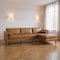 Homeroots Tan Genuine Leather L Shaped Sofa and Chaise Sectional With Toss Pillows 607316 - alternate 7