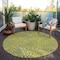 Homeroots 8' Yellow And Blue Round Abstract Washable Indoor Outdoor Area Rug 599846 - alternate 4