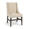 Homeroots Cream and Brown Upholstered Linen And Solid Wood Dining Side Chair 605672 - alternate 3