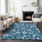 Homeroots 5' X 8' Navy Blue Ivory And Gray Floral Washable Indoor Outdoor Area Rug 597831 - alternate 5