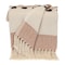 Homeroots 50" X 60" Brown and Ivory Woven Cotton Striped Throw Blanket with Tassels 478666 - alternate 4