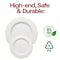 Smarty Had A Party 10.25" White with Gold Rim Round Blossom Disposable Plastic Dinner Plates (120 Plates), 120PK 4840WHG-CASE - alternate 7