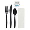 Empress Heavy Weight Cutlery Kit PS Black Fork Teaspoon Knife S&P Napkin, 250PK E188000 - alternate 3