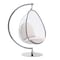 Homeroots 28" White and Silver Faux Leather Balloon Chair 520658 - alternate 1