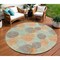 Homeroots 8' Beige Aqua And Orange Round Polka Dot Washable Indoor Outdoor Area Rug 614649 - alternate 1