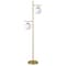 Homeroots 71" Brass Two Light Tree Floor Lamp With White Frosted Glass Globe Shade 523455 - alternate 1