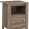 Homeroots 24" Deep Taupe Wood End Table With Shelf 332735 - alternate 4