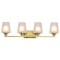 Nuvo Lune, 4 Light Vanity, Vintage Brass Finish, Etched White Glass 60/8234 - alternate 8