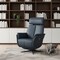 Homeroots 28" Blue Genuine Leather Power Swivel Recliner 722464 - alternate 4