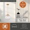 Vaxcel Linden 1-Light Muted Brass Gold Globe Pendant Light with Clear Ribbed Glass Shade Art Deco P0457 - alternate 6