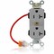 Leviton Straight Blade Receptacle, 5-20R, 20 A, 125V AC, Flush Mount, Self-Grounded M5362-SCG - alternate 1