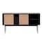 Homeroots 59in Black And Natural Wood Two Drawer Sideboard with Two Sliding Doors 544712 - alternate 6