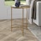 Homeroots 24" Gold And Clear Glass And Steel Round End Table 543831 - alternate 3