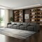 Homeroots 170" Dark Gray Top Grain Leather Reclining Metal USB Sofa 720423 - alternate 6