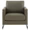 Leisuremod Lincoln Leather Accent Armchair with Black Frame, Grey LAB31GR-L - alternate 2