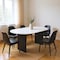 Homeroots 72" White and Black Marble And Solid Wood Sled Base Oval Dining Table 544747 - alternate 10