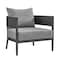 Armen Living Menorca Aluminum Outdoor Coffee Table in Dark Gray SETODMNGRBX4 - alternate 3