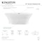 Kingston Brass 67" Acrylic Oval Double Ended Pedestal Tub with Drain, No Faucet Drillings, Glossy White VTOV673124 - alternate 4
