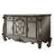 Homeroots 70" Platinum Carved Scrollwork Wood And Polyresin Five Drawer Triple Dresser 490476 - alternate 1