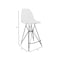 Leisuremod Cresco Acrylic Barstool - Modern ABS Plastic Counter Stool with Steel Legs & Footrest, 2PK CRBL-30CL2 - alternate 5