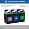Commercial Zone Products Avante Series Triple Stream Black Trash/Recycling/Composting 55 gallon Containers w/ Canopy Top 787302MSA - alternate 3