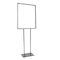 Nahanco 22inW x 28inH Chrome Floor Standing Bulletin Sign Holder w/ Retangular Base BH28 - alternate 1