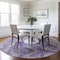 Homeroots 8' Purple And Ivory Round Abstract Washable Indoor Outdoor Area Rug 617604 - alternate 6
