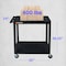 Luxor Utility Cart with Lipped Plastic Shelves, 400 lb Load Capacity, 2 Shelves, 32 in L, 24 in W TC22-B - alternate 4