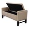 Homeroots 50" Beige and Black Upholstered Linen Bench with Flip top 530659 - alternate 6