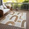 Homeroots 8' X 10' Ivory Khaki And Beige Geometric Washable Indoor Outdoor Area Rug 618103 - alternate 5