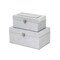 Homeroots Set of Two Silver Glass Wood And Shagreen Box With Lid, 2PK 489335 - alternate 5