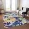 Homeroots 5' X 8' Navy Blue And Beige Floral Washable Indoor Outdoor Area Rug 610987 - alternate 6