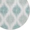 Homeroots 8' Aqua Teal Blue And Ivory Round Ikat Washable Indoor Outdoor Area Rug 589070 - alternate 3