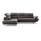 Homeroots Dark Gray Genuine Leather L Shaped Two Piece Sofa and Chaise Sectional 372109 - alternate 1