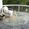 Homeroots 8' Blue Copper And Gray Round Abstract Washable Indoor Outdoor Area Rug 605496 - alternate 6