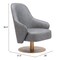 Homeroots 28" Gray And Gold Faux Leather And Faux Leather Swivel Arm Chair 556467 - alternate 6